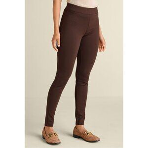 Soft Surroundings Ponte Knit Stretch Pull On Legging Pant Brown Large
